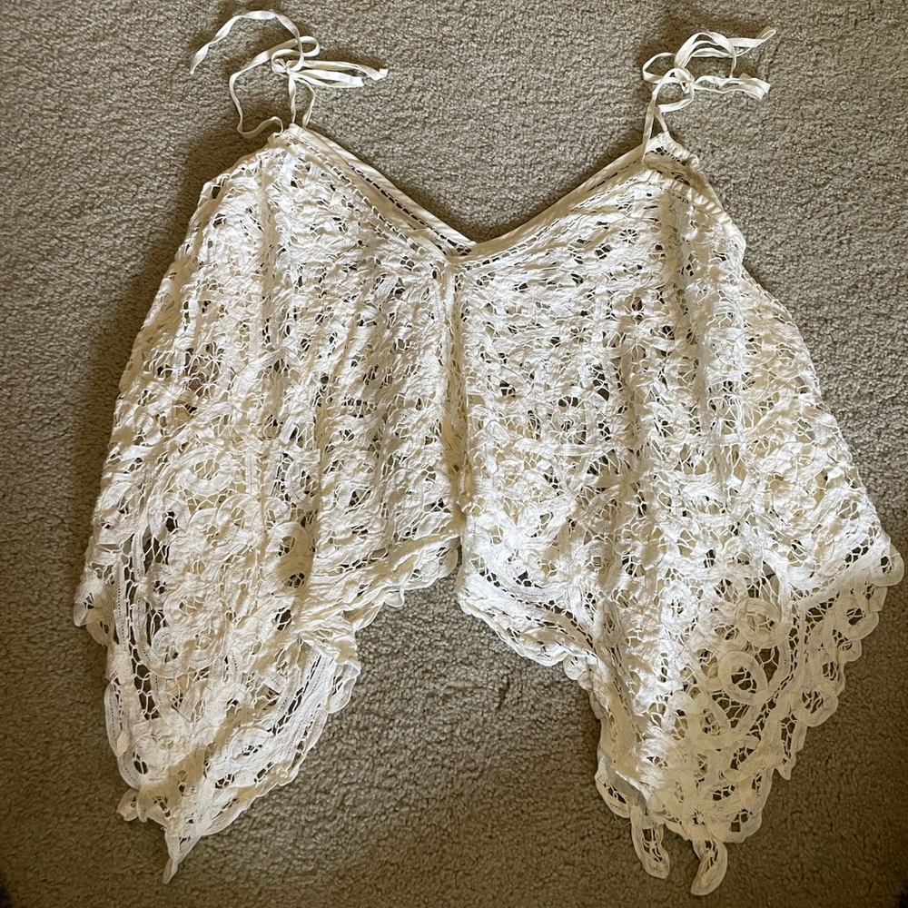 Free People Lace Poncho Top